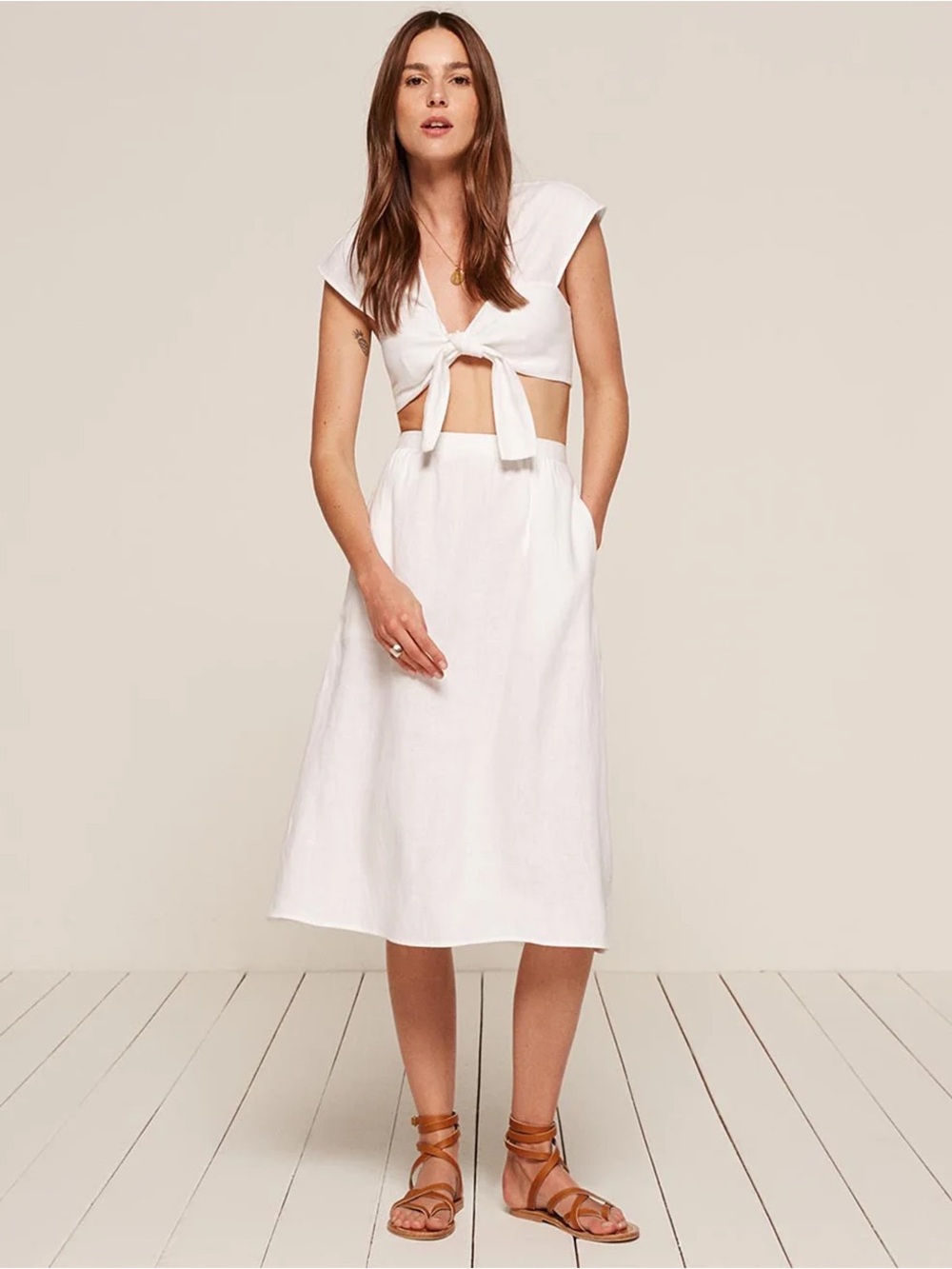 Reformation Cream Linen Set